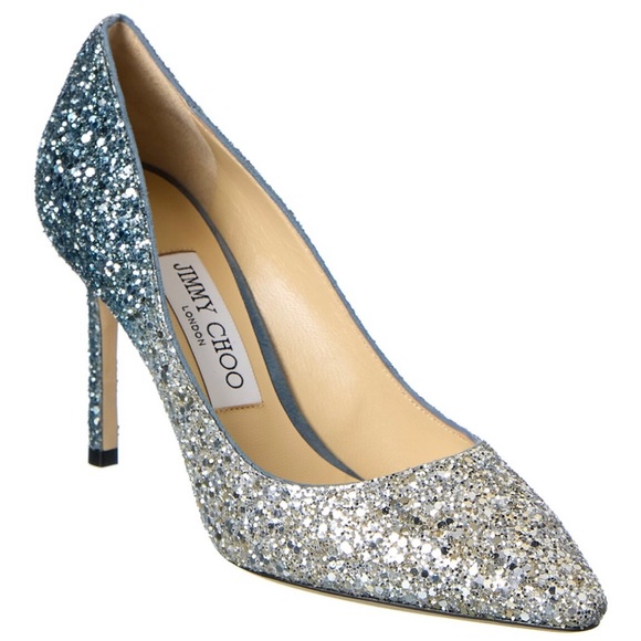 Jimmy Choo Romy 85 Navy/Silver Heels